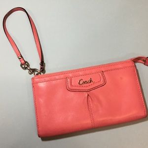 Coach Leather Wristlet Bag